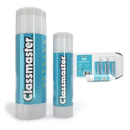 Classmaster Premium PVP Glue Stick 40g Acid Free Education Formula (Pack 100) PLUS 4 FREE 115g Jumbo Glue Sticks - G40100J4 - Image 1