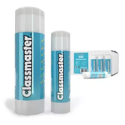 Classmaster Premium PVP Glue Stick 40g Acid Free Education Formula (Pack 100) PLUS 4 FREE 115g Jumbo Glue Sticks - G40100J4