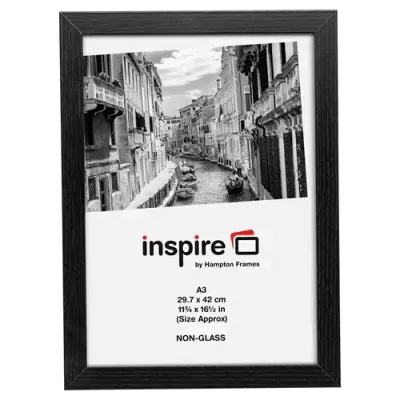 Hampton Frames Kent 20mm A4 Wood Frame Non Glass Black KENTA4NG