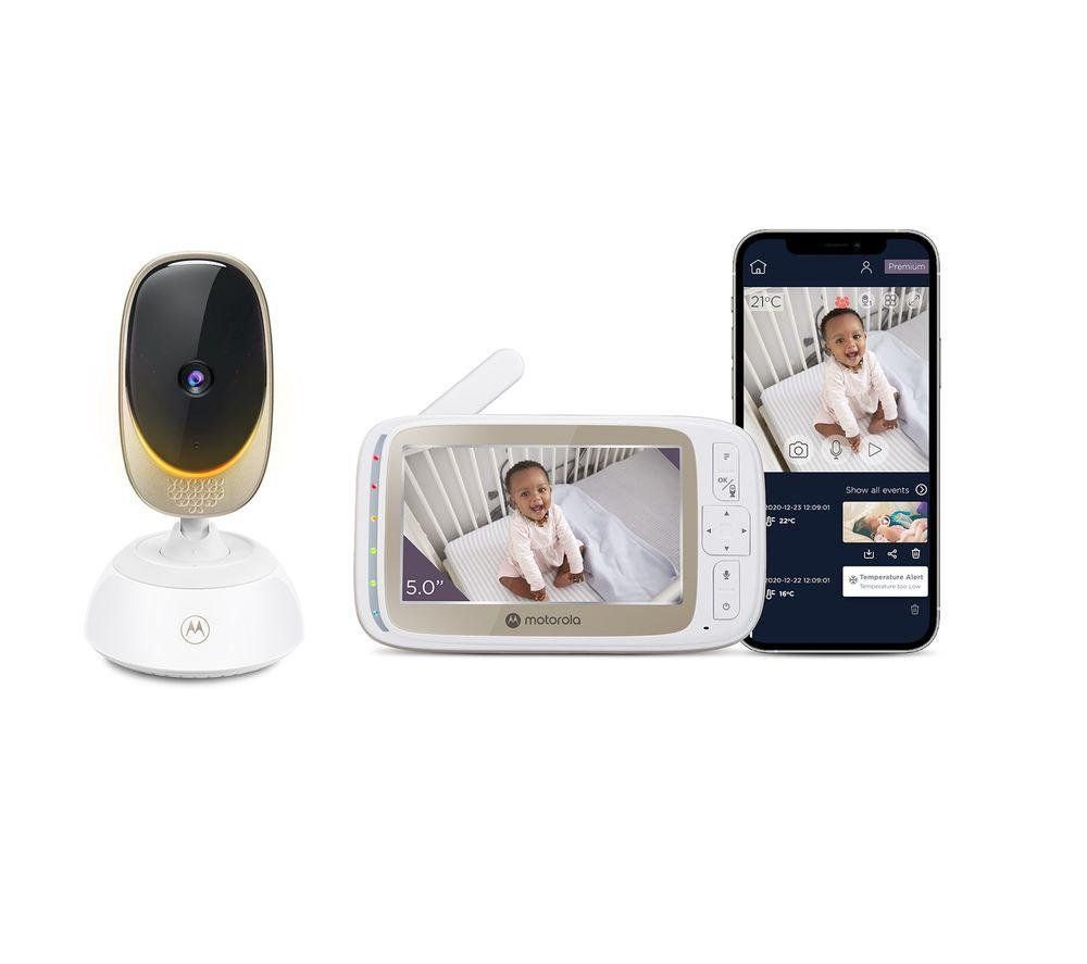 MOTOROLA VM85 Connect Smart Baby Monitor - White & Gold - Image 1
