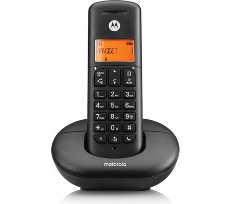 MOTOROLA E201 Cordless Phone - Black, Black