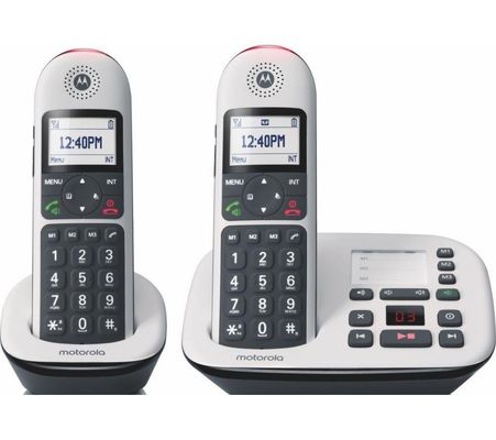 MOTOROLA CD5012 Cordless Phone - Twin Handsets, White, White
