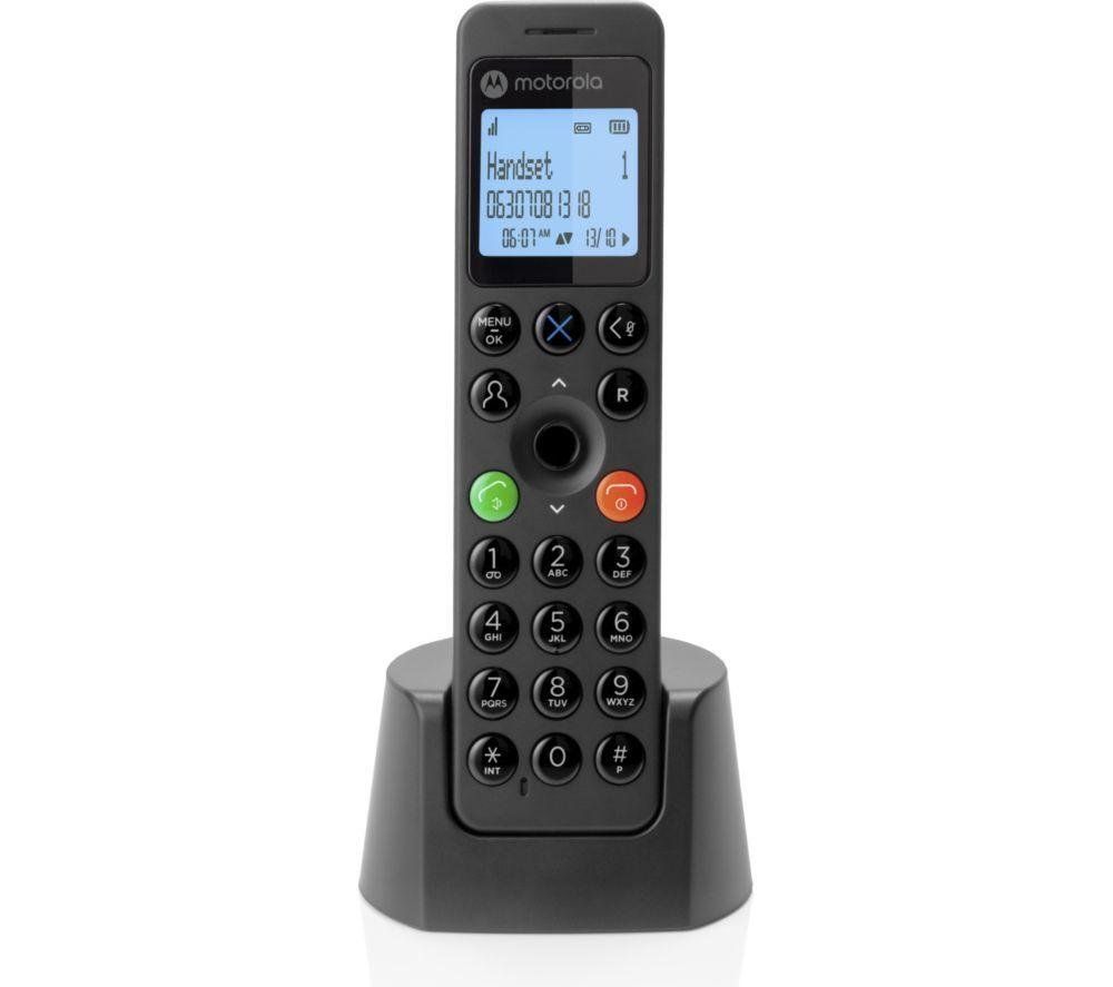 MOTOROLA DOT211 Cordless Phone - Twin Handsets, Black, Black - Image 1