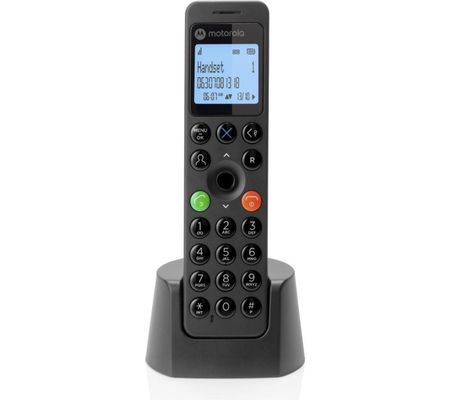 MOTOROLA DOT211 Cordless Phone - Twin Handsets, Black, Black