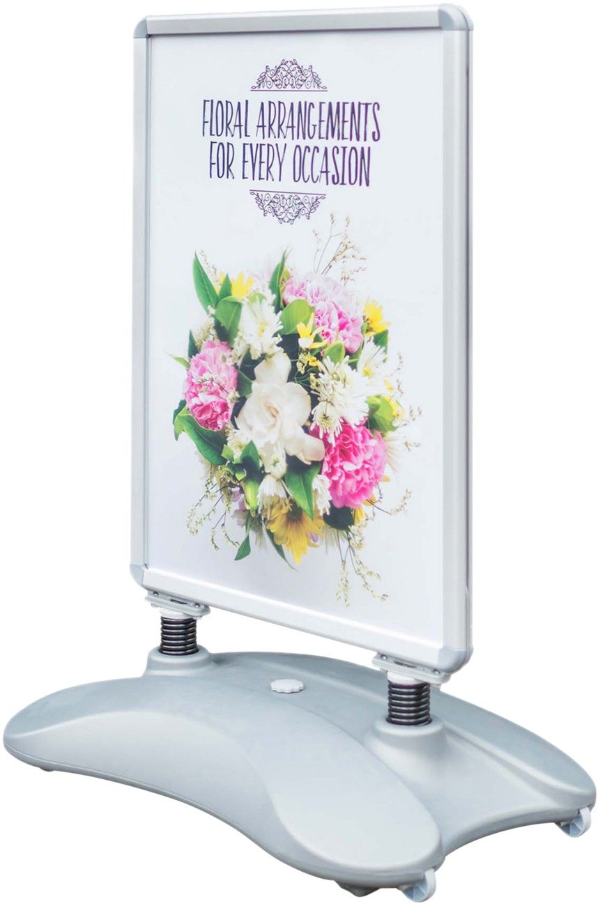 Deflecto A1 Water Based Pavement Display Board with Snap Frame Silver PPA100S - Image 1