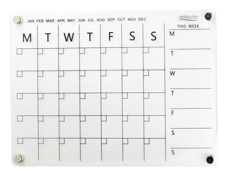 Deflecto A3 Acrylic Weekly/Monthly Planner Magnetic Mounting System 4 - Image 1