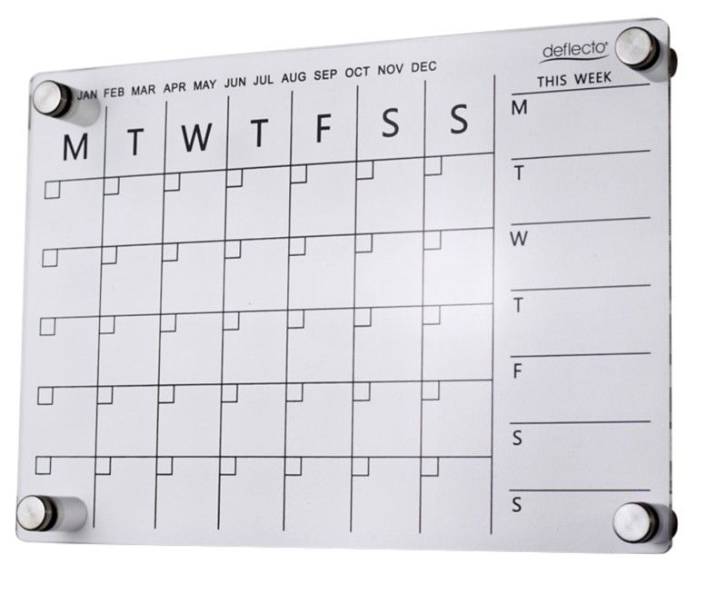 Deflecto A3 Acrylic Weekly/Monthly Planner Wall Mounted 420 x 297mm - - Image 1