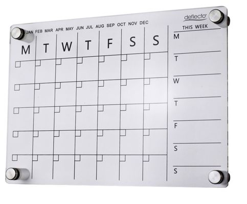 Deflecto A3 Acrylic Weekly/Monthly Planner Wall Mounted 420 x 297mm -