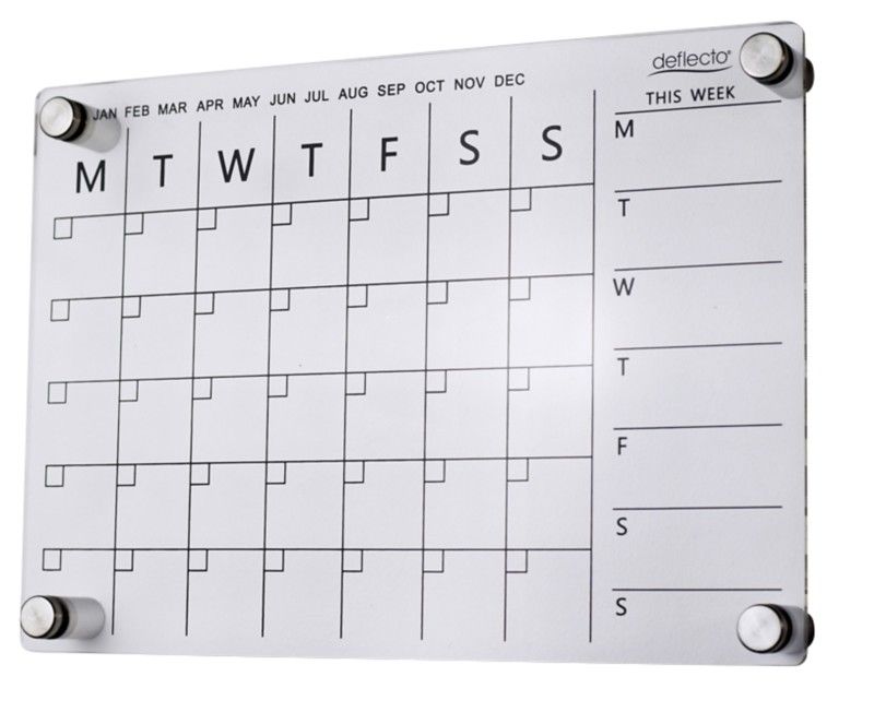 Deflecto A4 Acrylic Weekly/Monthly Planner Wall Mounted 297 x 210mm - - Image 1