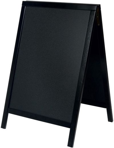 Deflecto Double Sided Pavement A Frame Chalkboard 850x545x560mm Black PACB-85-BLK