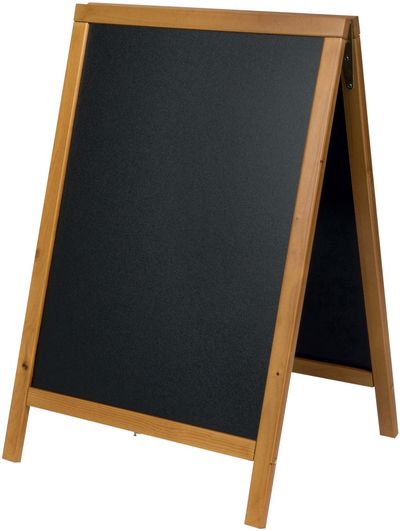 Deflecto Double Sided Pavement A Frame Chalkboard 850x545x440mm Teak PACB-85-TE