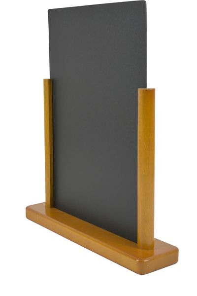 Deflecto Double Sided Small Countertop Chalkboard Information Display Teak TCB-SM-TE