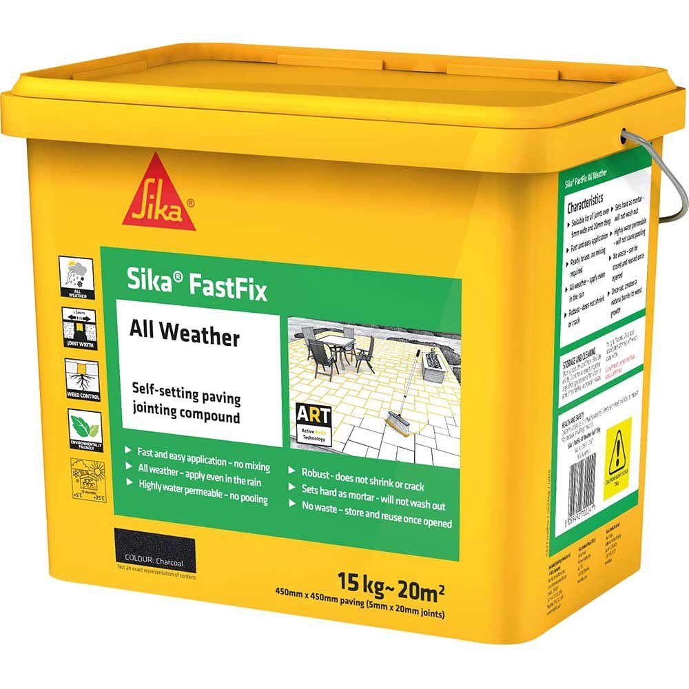 Everbuild Sika Fastfix All Weather Patio Jointing Compound Charcoal 15 Kg - Image 1