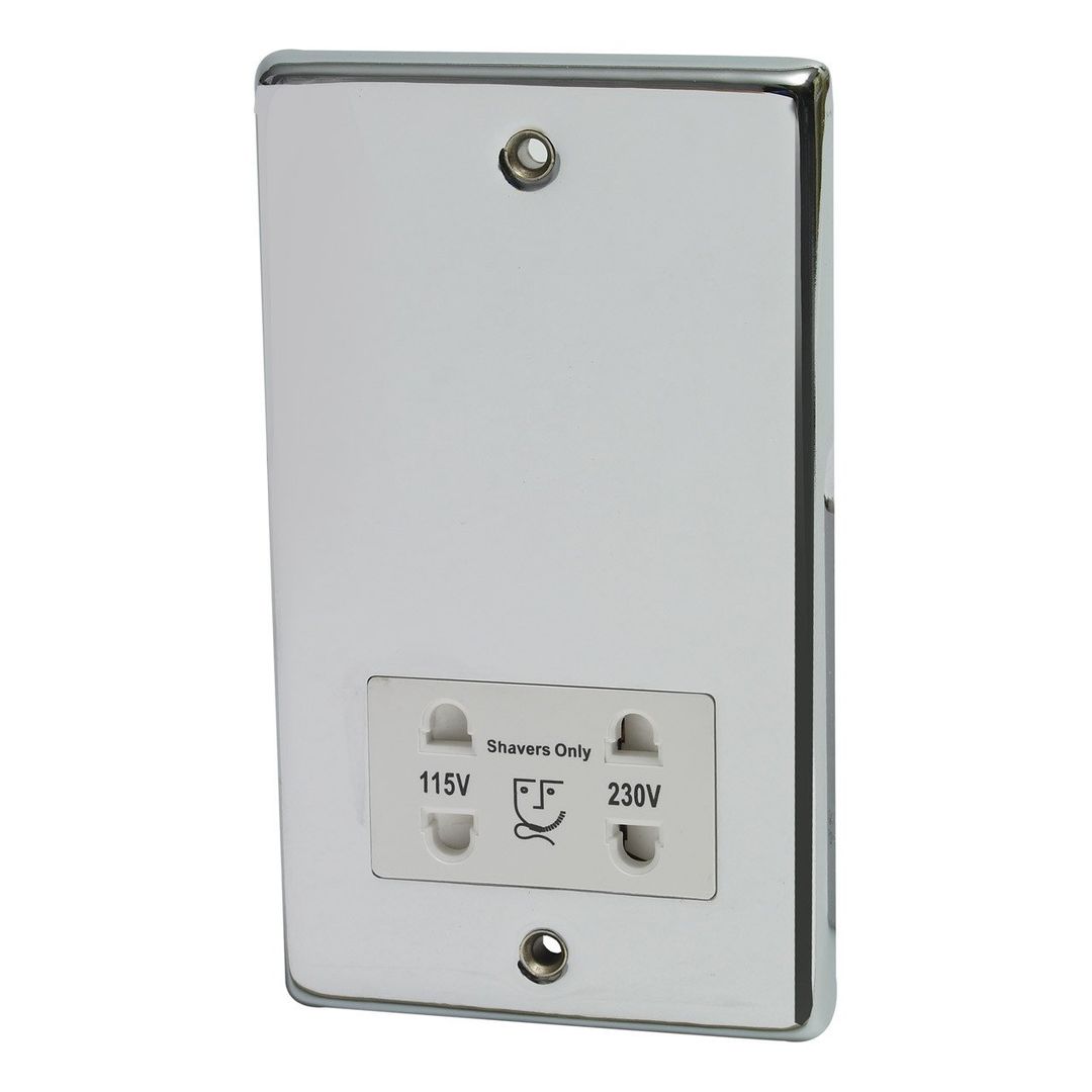 nxt gen Shaver Socket Montana Dual Voltage in Chrome - Image 1
