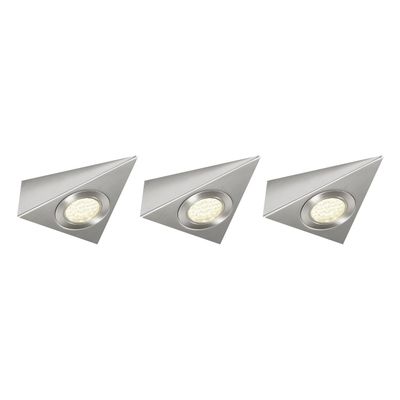 nxt gen LED Under Cabinet Light 1.8W Georgia Triangle Cool White 4000K in Brushed Nickel (3 Pack)