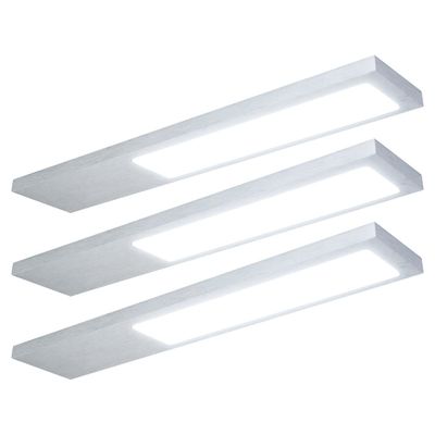 nxt gen LED Under Cabinet Light 4W Alabama Daylight 6000K Lights in Aluminium (3 Pack)