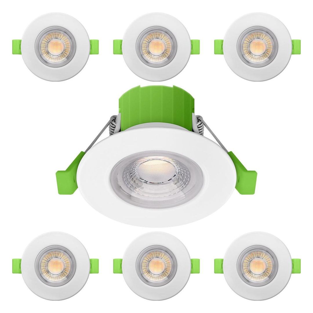 6-Pack nxt gen LED Downlight 6W Dim CCT Tri-Colour CCT Prismatic White Fire Rated NovaLite Spot Lights Recessed Spotlight bathroom lighting 60° - Image 1