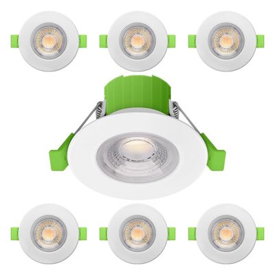 6-Pack nxt gen LED Downlight 6W Dim CCT Tri-Colour CCT Prismatic White Fire Rated NovaLite Spot Lights Recessed Spotlight bathroom lighting 60°