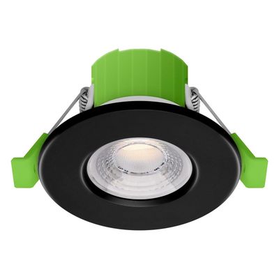 nxt gen LED Downlight 6W (50W Eqv) CCT Dim Tri-Colour CCT Prismatic Black Fire Rated NovaLite Recessed Spotlight 60° Lights