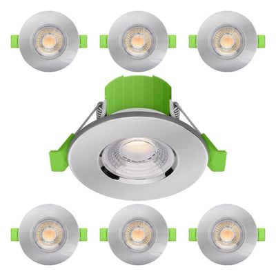 6-Pack nxt gen LED Downlight 6W Dim CCT Tri-Colour CCT Prismatic Chrome Fire Rated NovaLite Spot Lights Recessed Spotlight bathroom lighting 60°