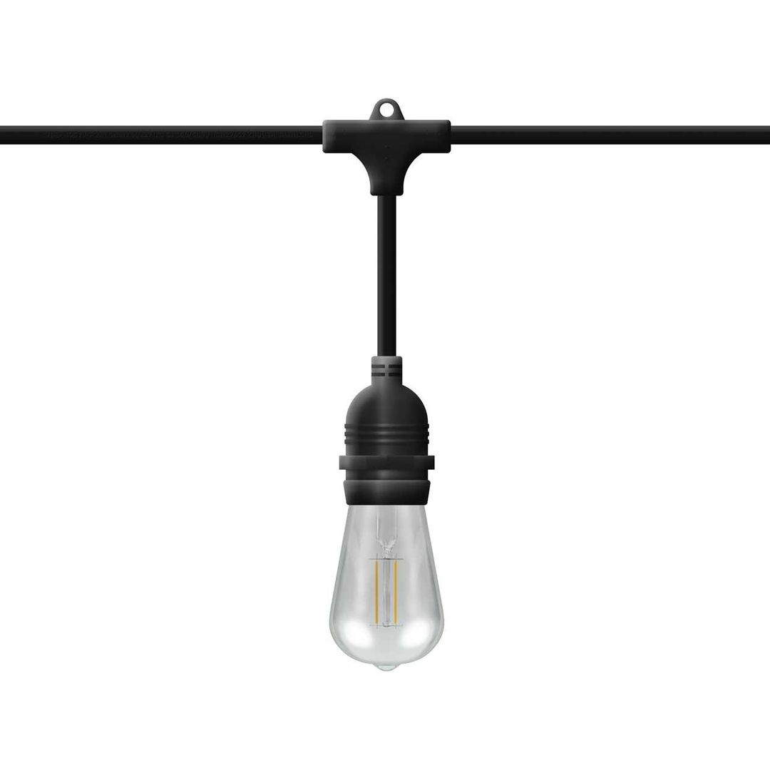 nxt gen Premium 10m Connectible Outdoor Festoon Lights 20x E27 Drop Sockets with Warm White LED Light Bulbs - Image 1