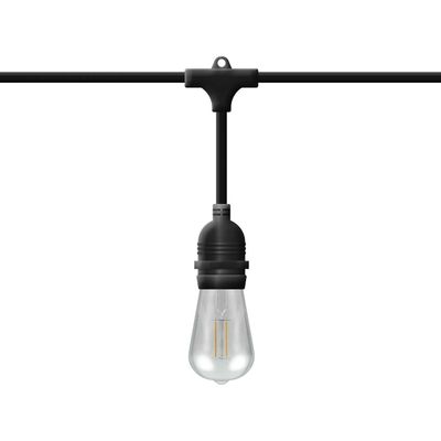 nxt gen Premium 10m Connectible Outdoor Festoon Lights 20x E27 Drop Sockets with Warm White LED Light Bulbs