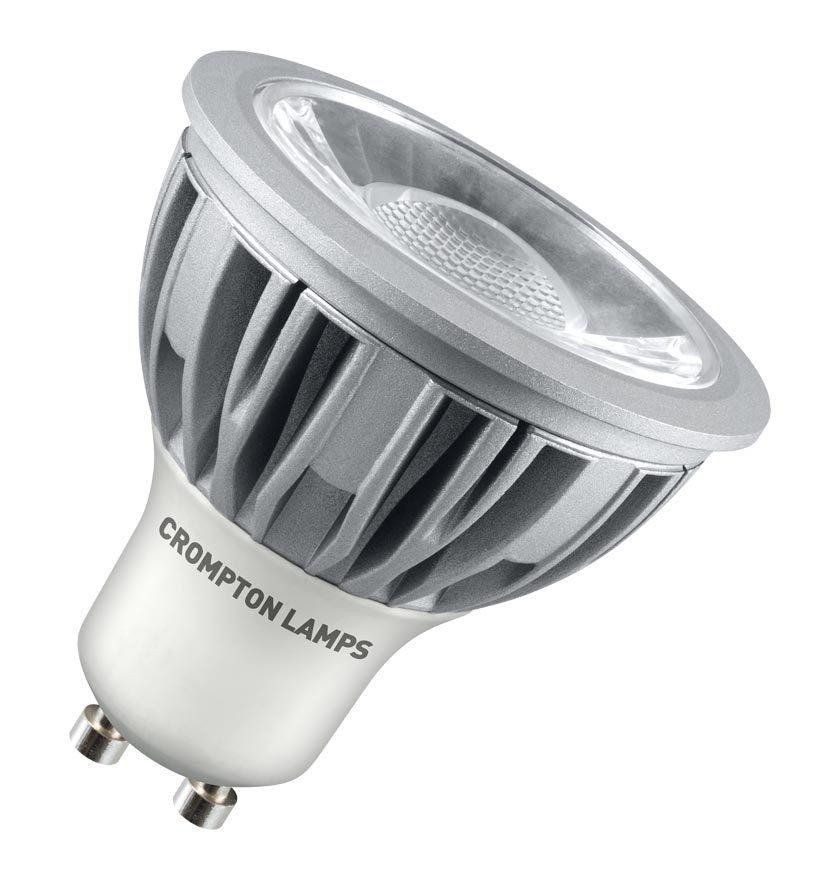 Crompton GU10 Spotlight LED Light Bulb 5W (50W Eqv) Cool White Clear Halogen Replacement High Performance 45° - Image 1