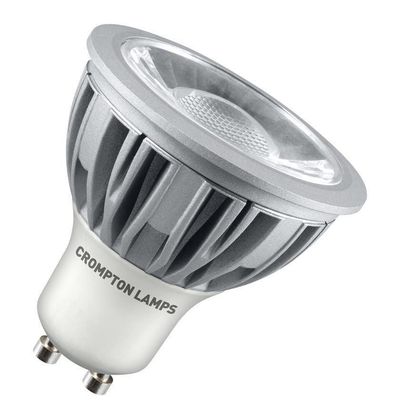 Crompton GU10 Spotlight LED Light Bulb 5W (50W Eqv) Cool White Clear Halogen Replacement High Performance 45°