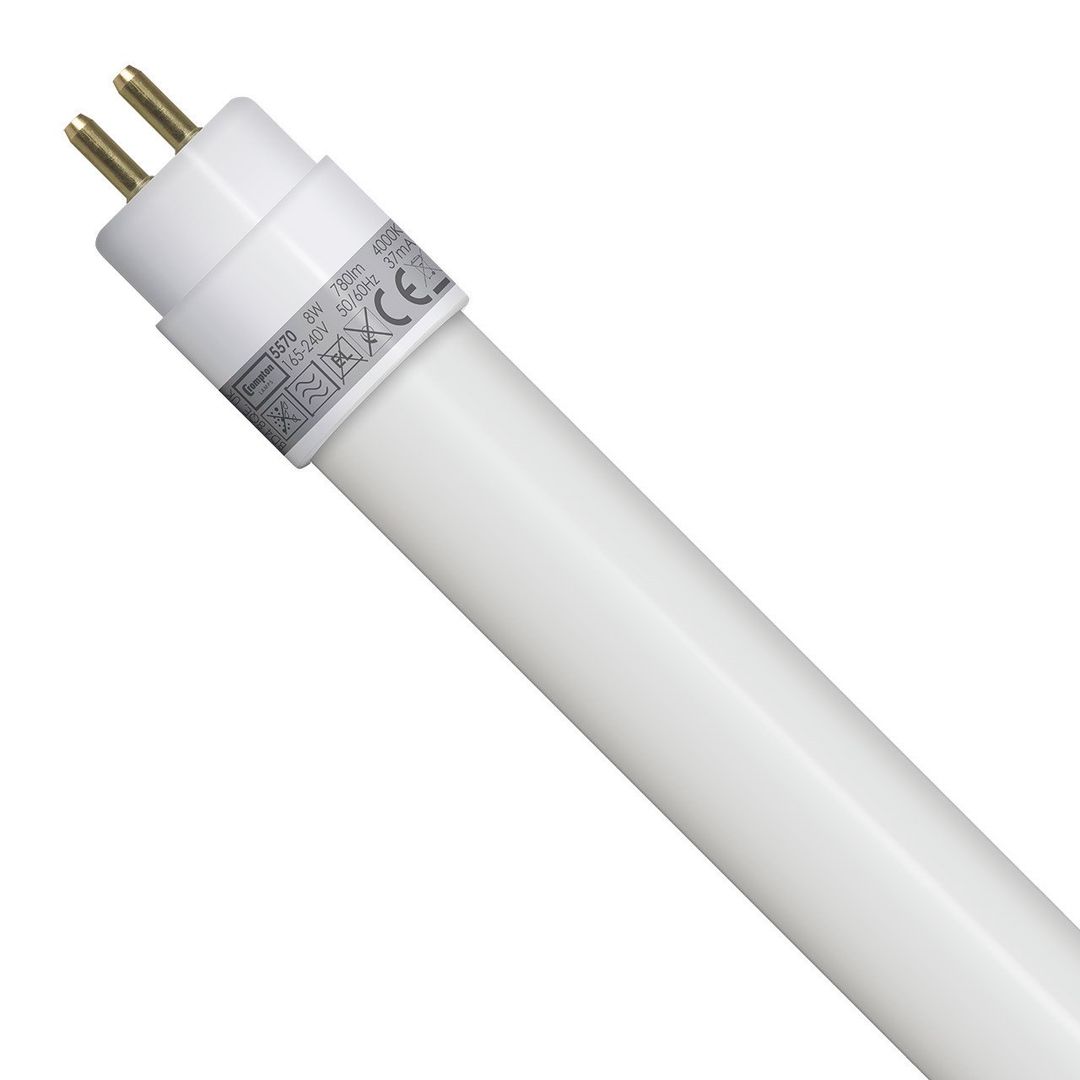 Crompton Lamps LED 549mm T5 Tube Light Bulb 8W (14W Eqv) Retrofit Cool White 4000K Batten 840 Opal - Image 1