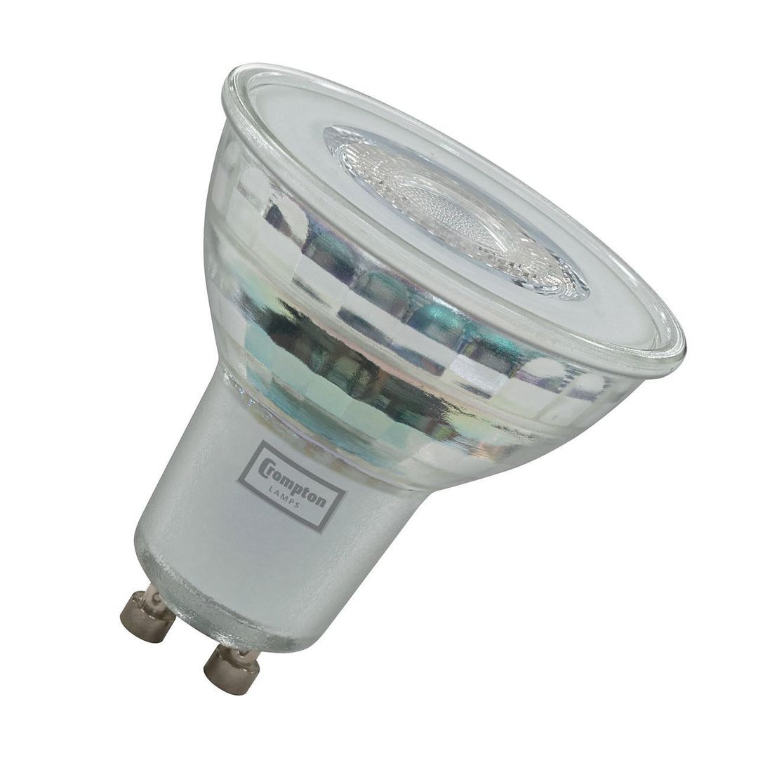 10-Pack Crompton GU10 Spotlight LED Light Bulbs 4W Dimmable 4000K Cool White Full Glass 50W Eqv Halogen Replacement - Image 1