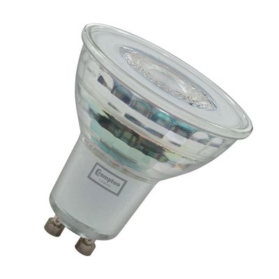 10-Pack Crompton GU10 Spotlight LED Light Bulbs 4W Dimmable 4000K Cool White Full Glass 50W Eqv Halogen Replacement