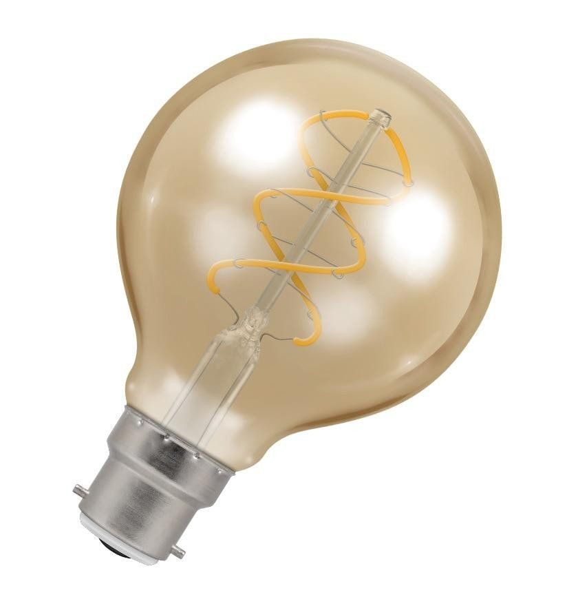 Crompton Globe LED G80 Light Bulb B22 4.9W (35W Eqv) Dim Extra Warm White Antique Spiral Filament Bayonet Vintage Gold - Image 1