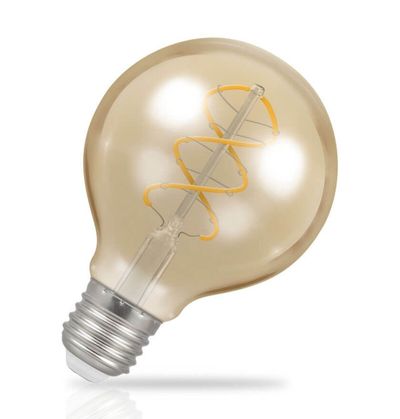 Crompton LED G80 Globe 4.9W E27 Dimmable Spiral Filament Extra Warm White Antique Bronze (35W Eqv)
