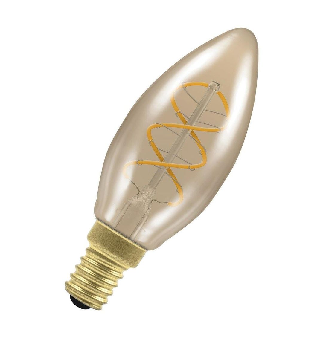 Crompton Candle LED Light Bulb E14 3W (15W Eqv) Dim Extra Warm White Antique Spiral Filament Small Screw Vintage - Image 1