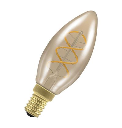 Crompton Candle LED Light Bulb E14 3W (15W Eqv) Dim Extra Warm White Antique Spiral Filament Small Screw Vintage
