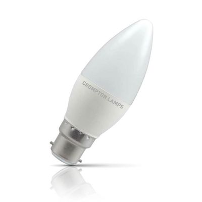Crompton Lamps LED Candle 4.9W B22 Thermal Plastic Warm White Opal (40W Eqv)