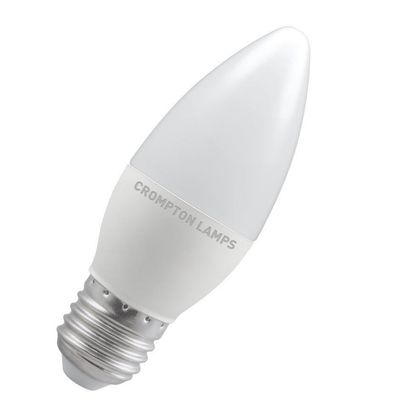 Crompton Candle LED Light Bulb E27 4.9W (40W Eqv) Daylight Opal Screw Thermal Plastic Frosted
