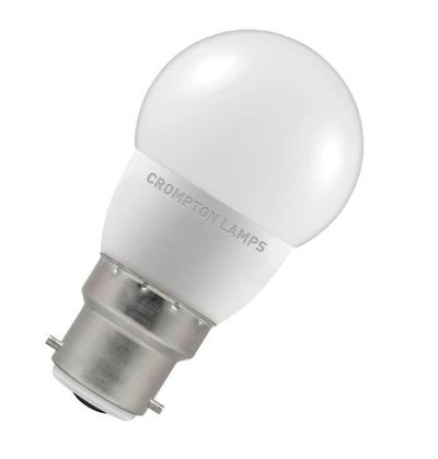 Crompton Golfball LED Light Bulb B22 4.9W (40W Eqv) Cool White Opal Round Bayonet Frosted