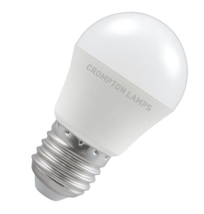 10-Pack Crompton Golfball LED Light Bulbs E27 4.9W (40W Eqv) Cool White Opal Round Screw Frosted