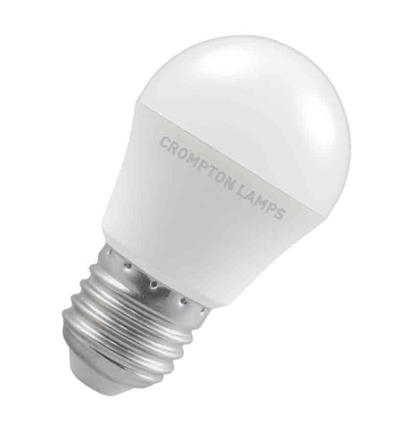 Crompton Golfball LED Light Bulb E27 4.9W (40W Eqv) Daylight Opal Round Screw Frosted - Image 1