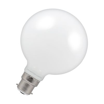 Crompton Globe LED G95 Light Bulb B22 7W (60W Eqv) Dimmable Warm White Opal Bayonet Large