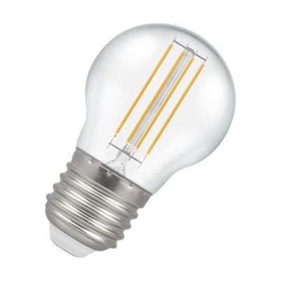 Crompton Golfball LED Light Bulb E27 6.5W (60W Eqv) Warm White Clear Filament Round Screw