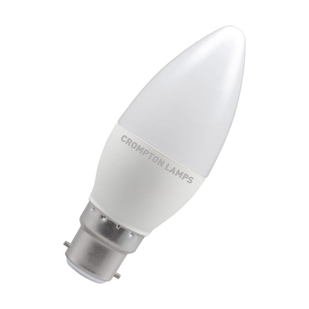 Crompton Candle LED Light Bulb B22 5W (40W Eqv) Dim Daylight Opal Bayonet Thermal Plastic Frosted - Image 1
