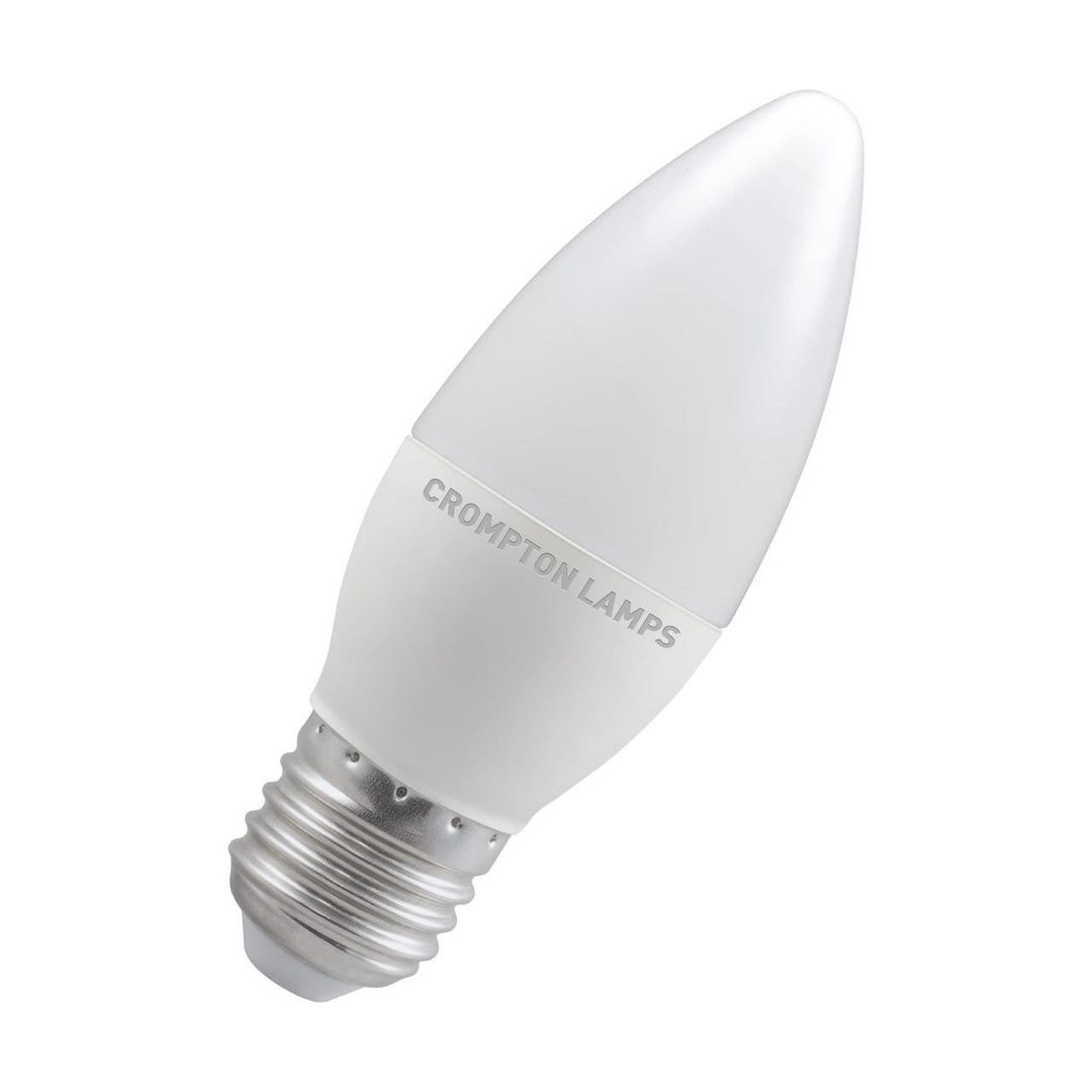 Crompton Candle LED Light Bulb E27 5W (40W Eqv) Dim Daylight Opal Screw Thermal Plastic Frosted - Image 1