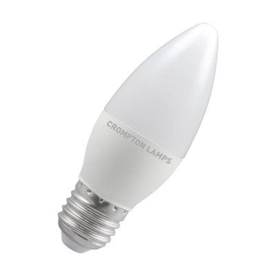 Crompton Candle LED Light Bulb E27 5W (40W Eqv) Dim Daylight Opal Screw Thermal Plastic Frosted