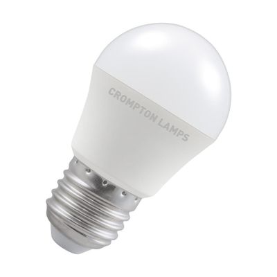 Crompton Golfball LED Light Bulb E27 5W (40W Eqv) Dim Daylight Opal Round Screw Frosted