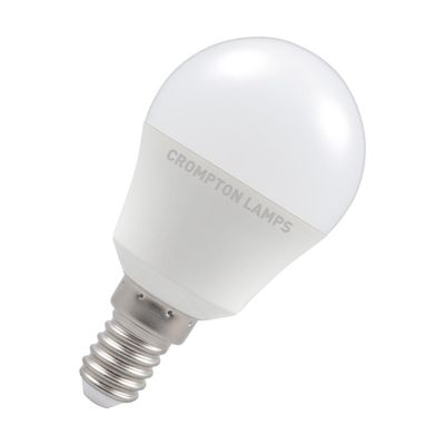 Crompton Golfball LED Light Bulb E14 5W (40W Eqv) Dim Daylight Opal Round Small Screw Frosted