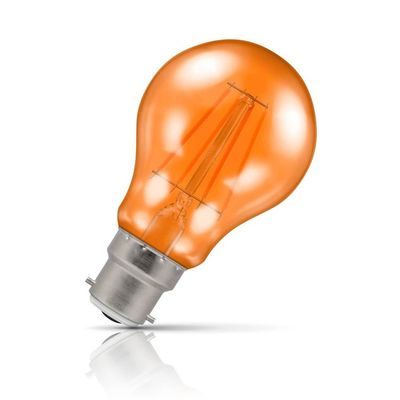 Crompton Lamps LED GLS Light Bulb B22 4.5W Harlequin Orange Bayonet Coloured Translucent