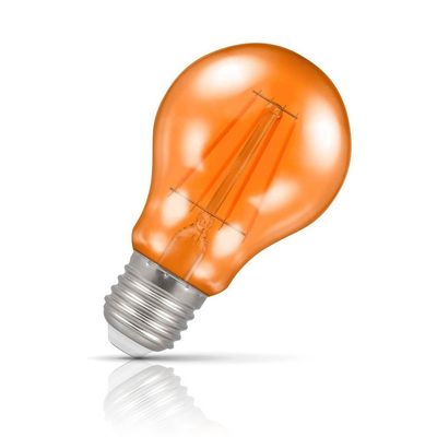 Crompton Lamps LED GLS Light Bulb E27 4.5W Harlequin Orange Screw Coloured Translucent