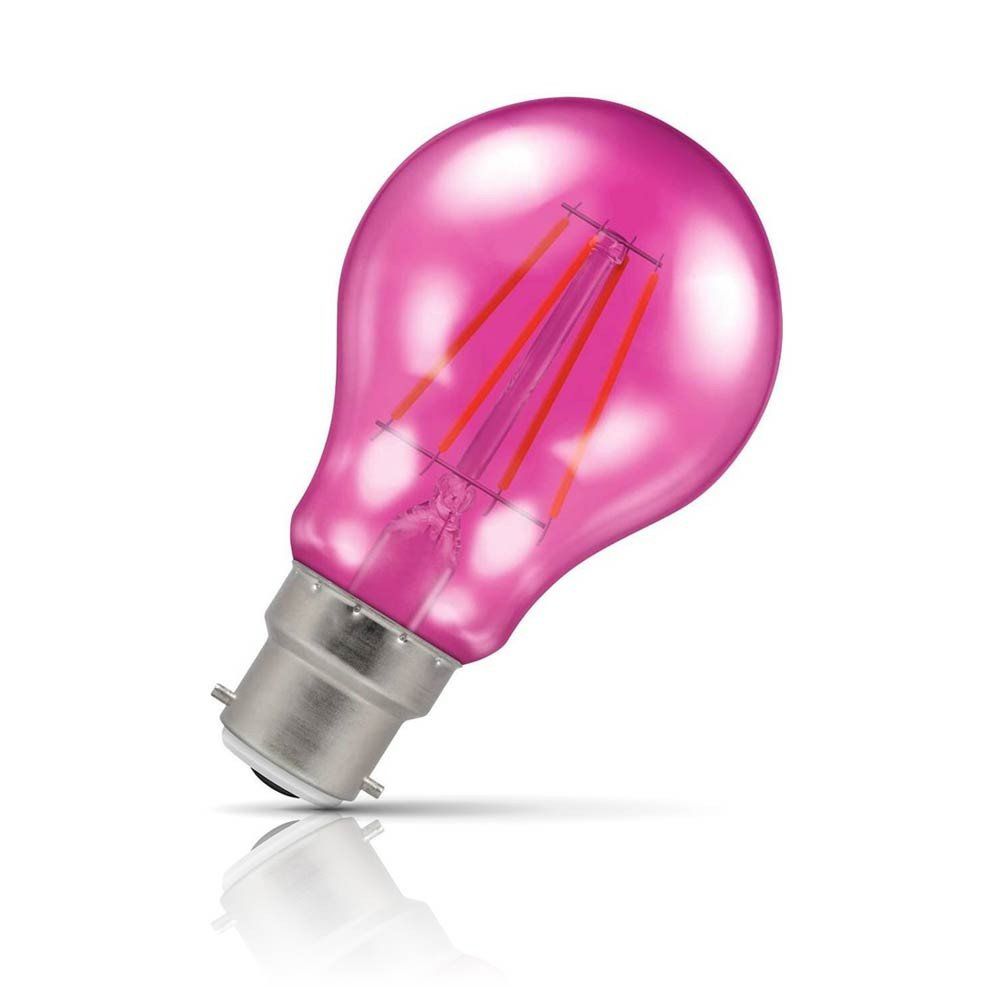 Crompton Lamps LED GLS Light Bulb B22 4.5W Harlequin Pink Bayonet Coloured Translucent - Image 1